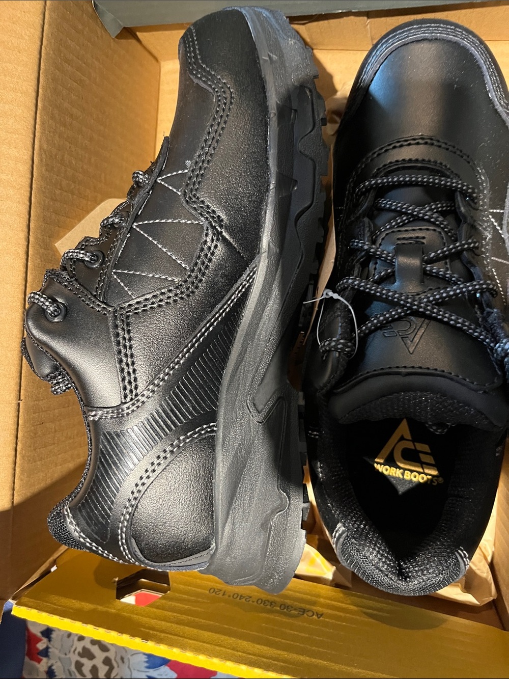 AC Work Boots Men’s Black Lace-Up Safety Boots